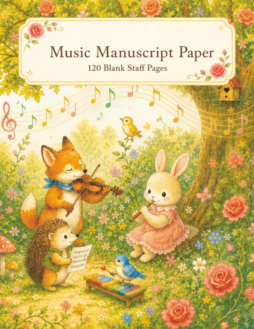 Forest Animal Music Cover music manuscript paper book