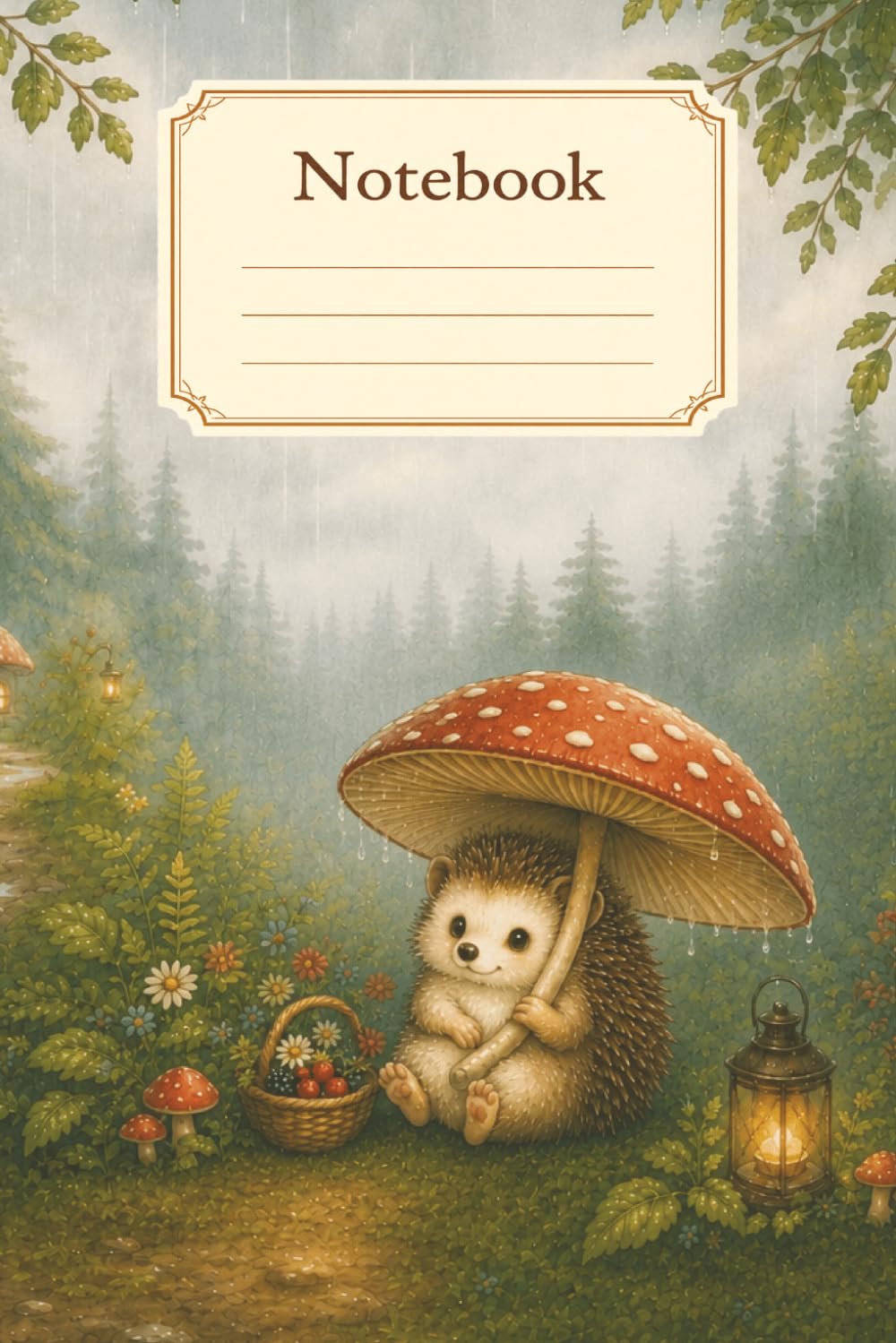 Mushroom Hedgehog notebook cover